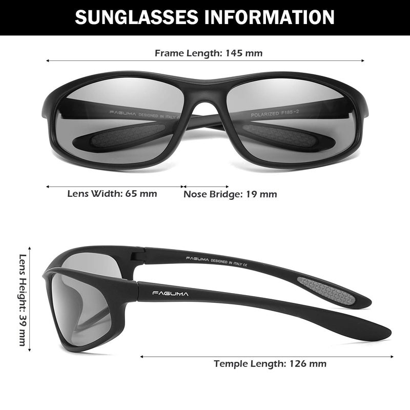FAGUMA Polarized Sports Sunglasses For Men Cycling Driving Fishing UV400 Protection - Image 4